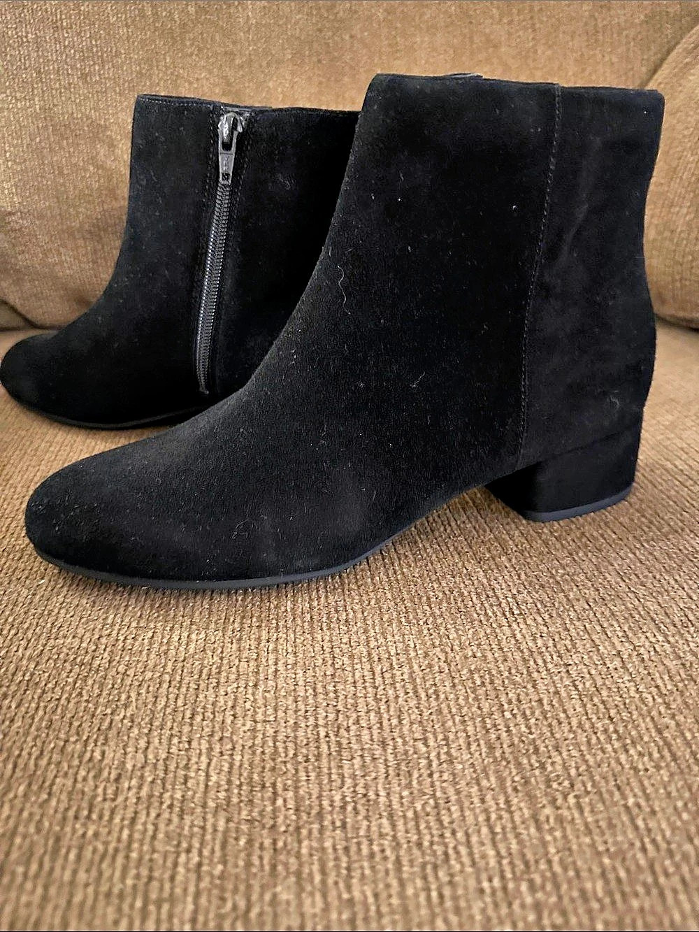 Dune Black Suede Ankle Boots US 7 Like New